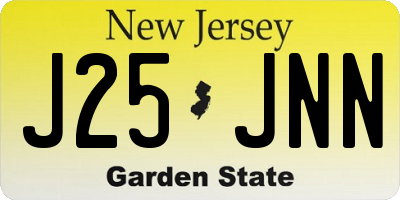 NJ license plate J25JNN