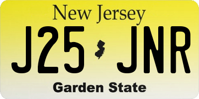 NJ license plate J25JNR