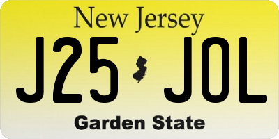 NJ license plate J25JOL