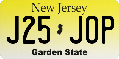 NJ license plate J25JOP