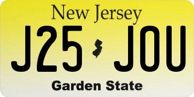 NJ license plate J25JOU