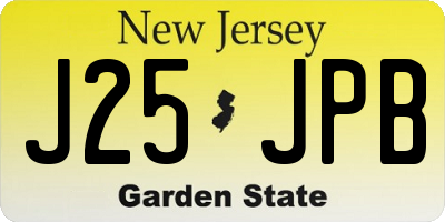 NJ license plate J25JPB