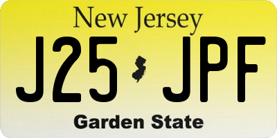 NJ license plate J25JPF