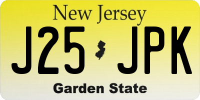 NJ license plate J25JPK