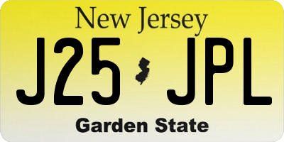 NJ license plate J25JPL