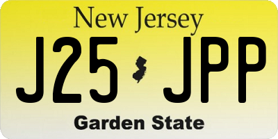 NJ license plate J25JPP