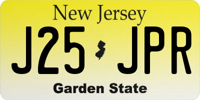 NJ license plate J25JPR