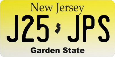 NJ license plate J25JPS