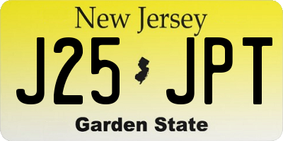 NJ license plate J25JPT