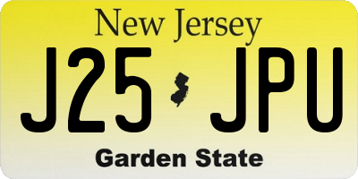 NJ license plate J25JPU