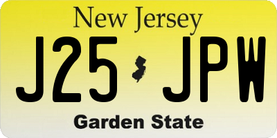 NJ license plate J25JPW