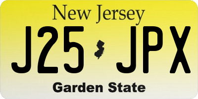 NJ license plate J25JPX
