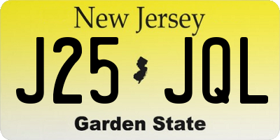NJ license plate J25JQL