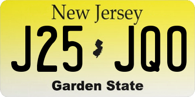 NJ license plate J25JQO