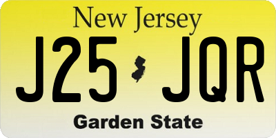 NJ license plate J25JQR