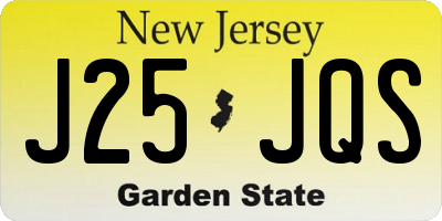 NJ license plate J25JQS