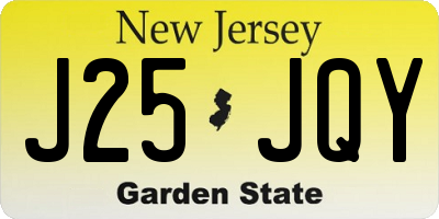 NJ license plate J25JQY