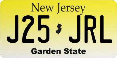 NJ license plate J25JRL