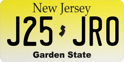 NJ license plate J25JRO
