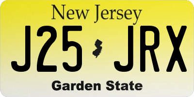 NJ license plate J25JRX