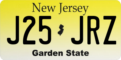 NJ license plate J25JRZ