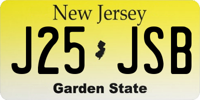 NJ license plate J25JSB