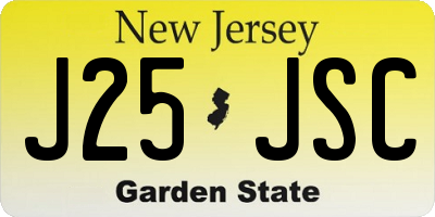 NJ license plate J25JSC