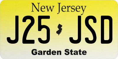 NJ license plate J25JSD