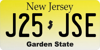 NJ license plate J25JSE