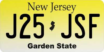 NJ license plate J25JSF