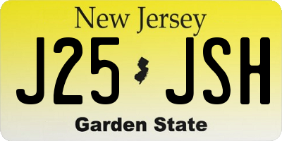 NJ license plate J25JSH
