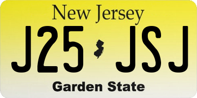 NJ license plate J25JSJ