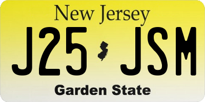 NJ license plate J25JSM