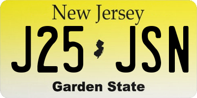 NJ license plate J25JSN