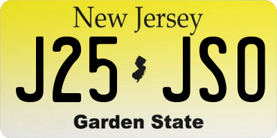 NJ license plate J25JSO