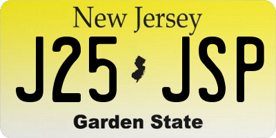 NJ license plate J25JSP