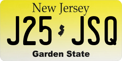 NJ license plate J25JSQ