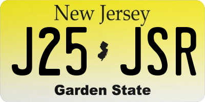 NJ license plate J25JSR