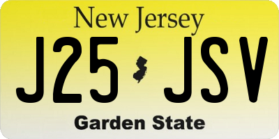NJ license plate J25JSV