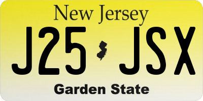 NJ license plate J25JSX