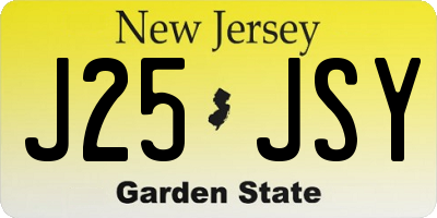 NJ license plate J25JSY
