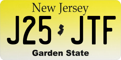 NJ license plate J25JTF