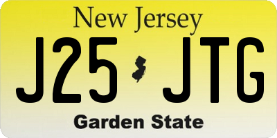 NJ license plate J25JTG