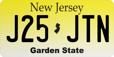 NJ license plate J25JTN