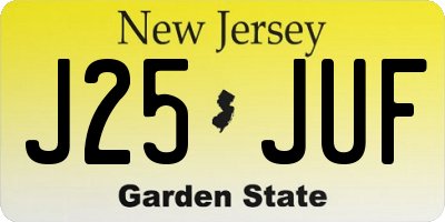 NJ license plate J25JUF
