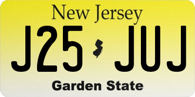NJ license plate J25JUJ