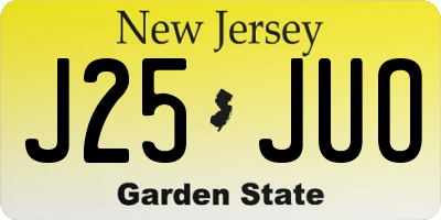 NJ license plate J25JUO
