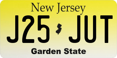 NJ license plate J25JUT