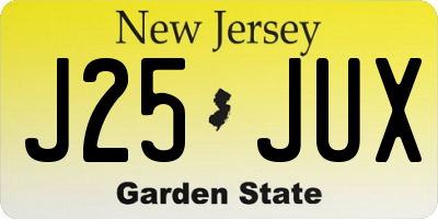 NJ license plate J25JUX