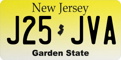 NJ license plate J25JVA